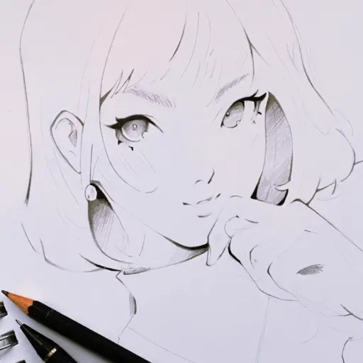 Crayon sketch of a girl